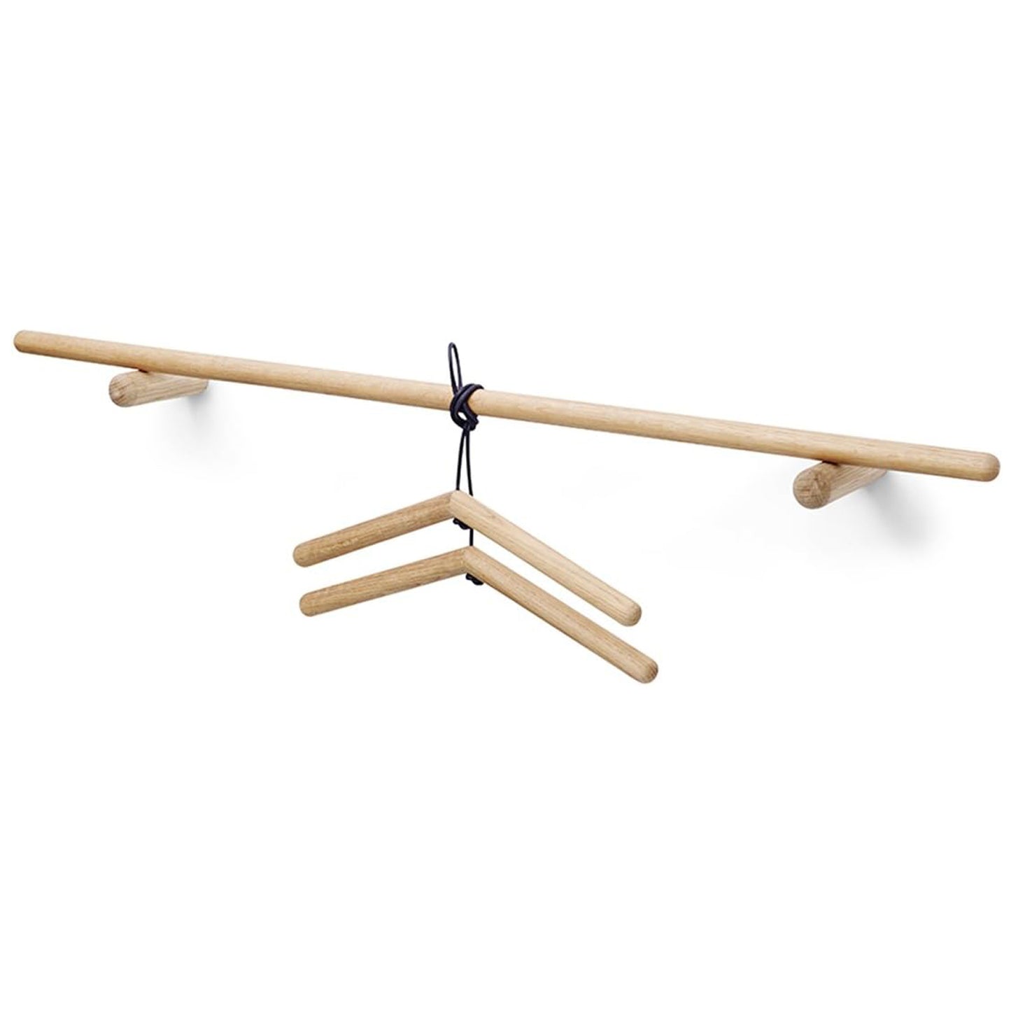 Wukusy wooden clothes hanger with a natural finish, designed for suits and coats, ideal for home closet organization.