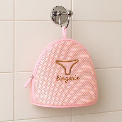 Wukusy dome-shaped lingerie wash bag with zip closure, protective mesh laundry pouch for delicate lingerie care