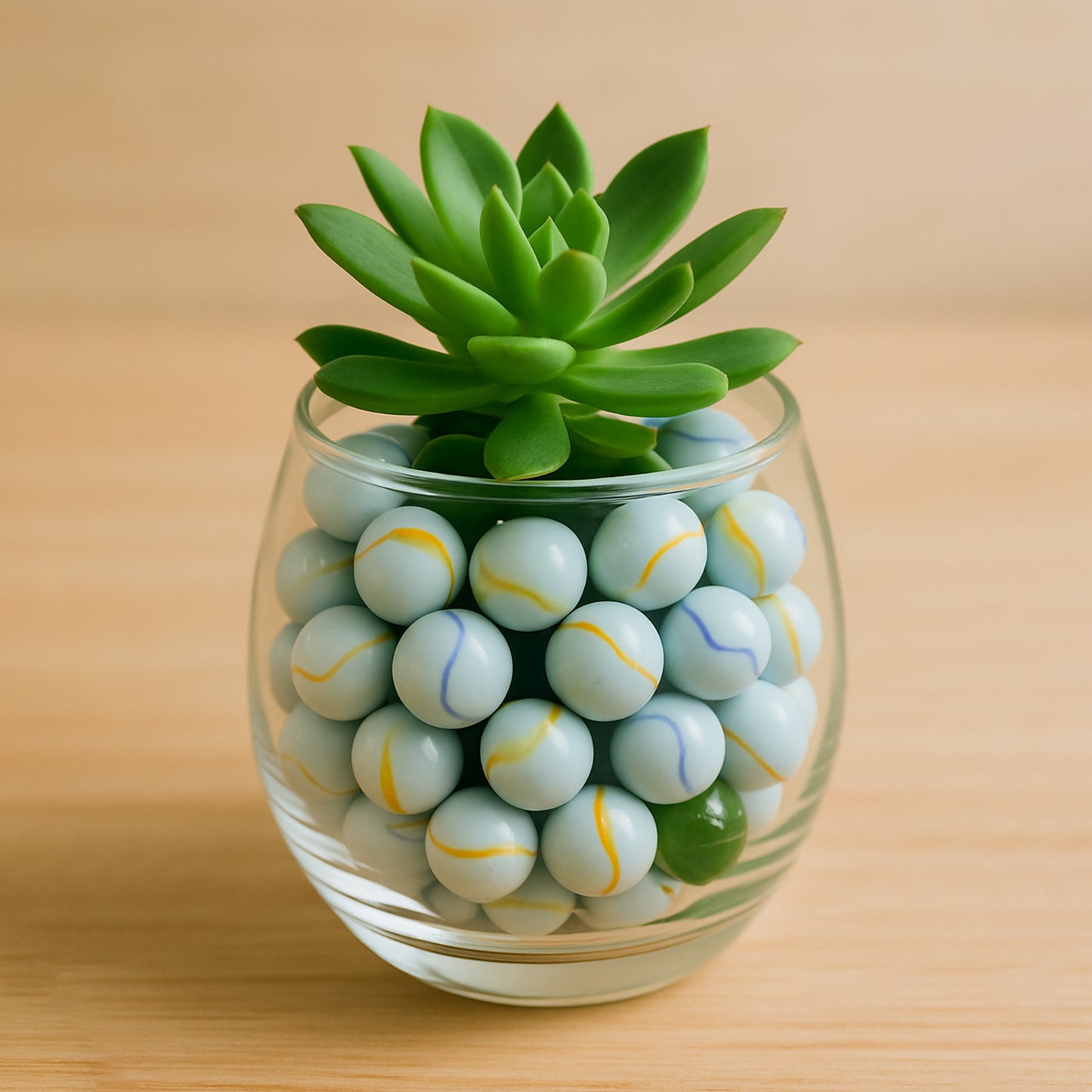 Set of approximately 30 colorful glass marbles for home decor, featuring smooth, shiny surface and vibrant hues from Wukusy.