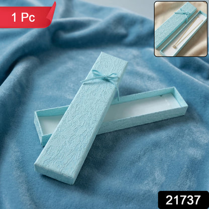 Elegant Wukusy premium long rectangular jewelry gift box with a decorative ribbon, ideal for jewelry packaging and presentation.