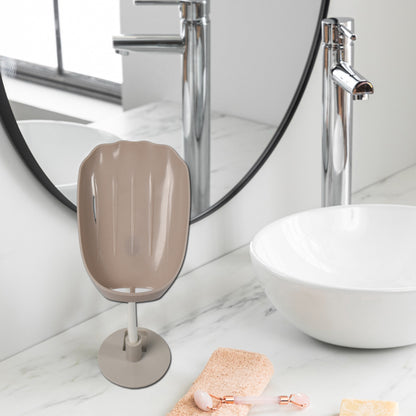 Wukusy wall-mounted soap dish with no-drill design, self-draining waterfall style for bar soap in shower or bathroom.