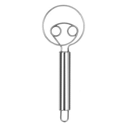 Wukusy stainless steel Danish dough whisk with large capacity, perfect for mixing bread or pastry dough in home kitchens.