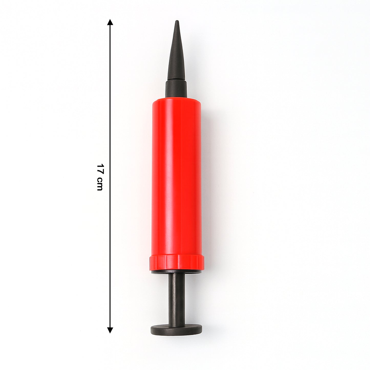 Wukusy manual dual handheld balloon air pump with two nozzles, 17 cm in length, for inflating balloons efficiently.
