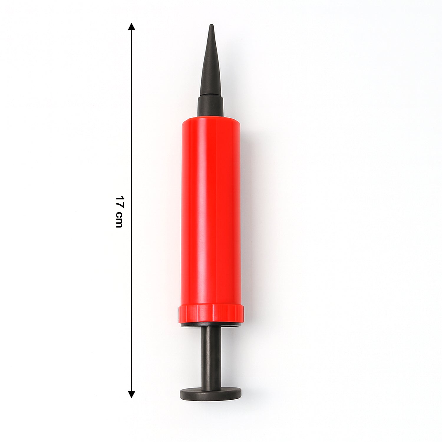 Wukusy manual dual handheld balloon air pump with two nozzles, 17 cm in length, for inflating balloons efficiently.