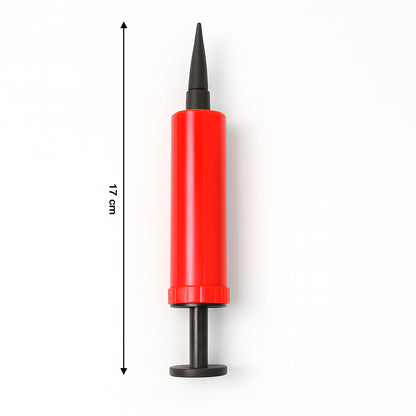 Wukusy manual dual handheld balloon air pump with two nozzles, 17 cm in length, for inflating balloons efficiently.