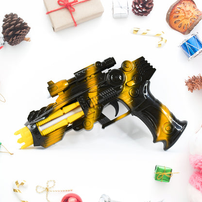 Wukusy Ttg LED laser gun toy with flashing lights and sounds, battery-operated space blaster for kids, colorful and fun.