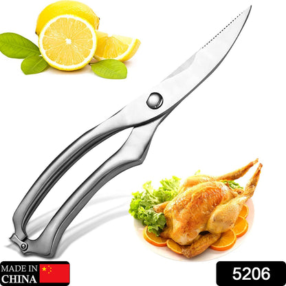 Wukusy heavy duty stainless steel poultry shears with ultra-sharp blades and spring-loaded handle for kitchen use