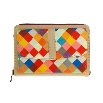 Blue vegan leather crossbody wallet for women and girls by Ekom, stylish accessory with compact design and multiple compartments.