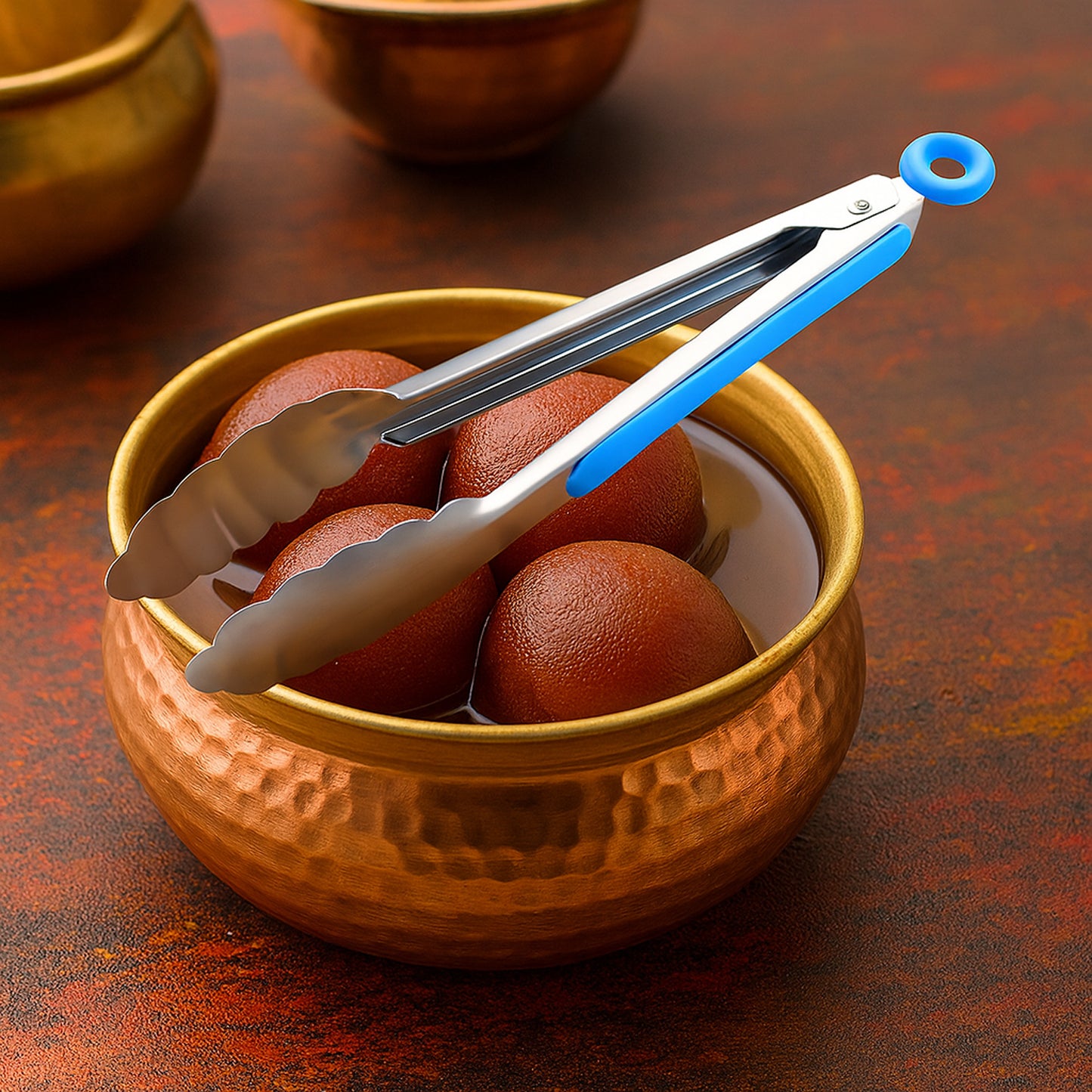 Wukusy Supermom stainless steel chef serving tong with ergonomic handle, ideal for kitchen and food service use.