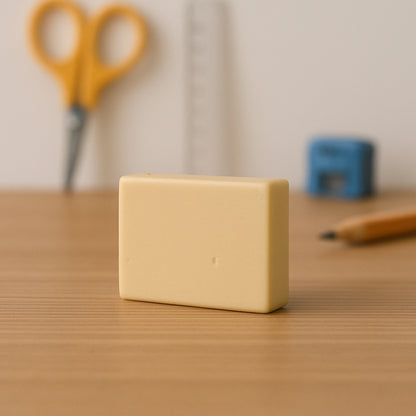 Wukusy premium 4b soft eraser for office use, showing the white eraser with a smooth surface and compact size.