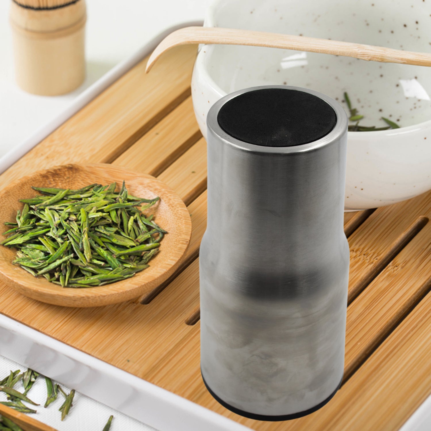 Stainless steel vacuum insulated coffee mug by Wukusy with double-walled design, travel-friendly car coffee cup for hot beverages.