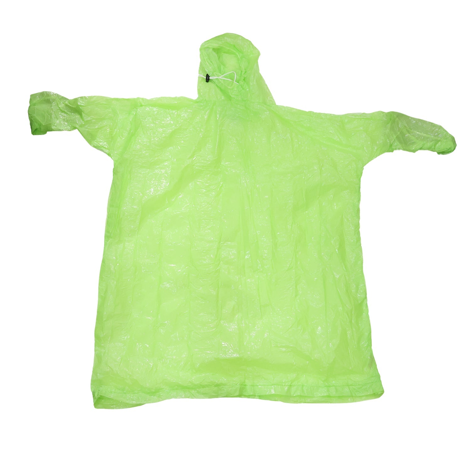 Wukusy waterproof raincoat hooded long rain poncho for men and women, shown in bright yellow fabric with hood and full-length design.