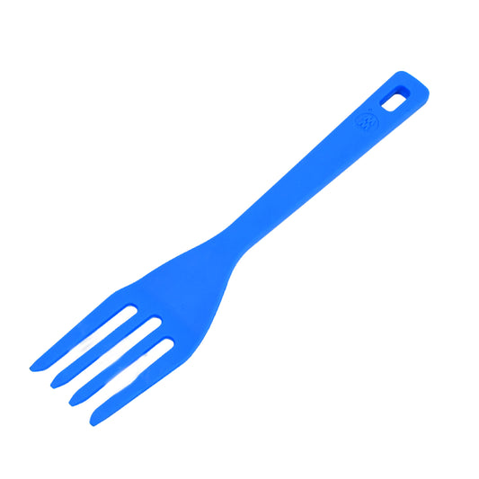 Wukusy 5380 bendable kids silicone handle fork with colorful plastic handle, designed for children’s mealtime comfort and safety.