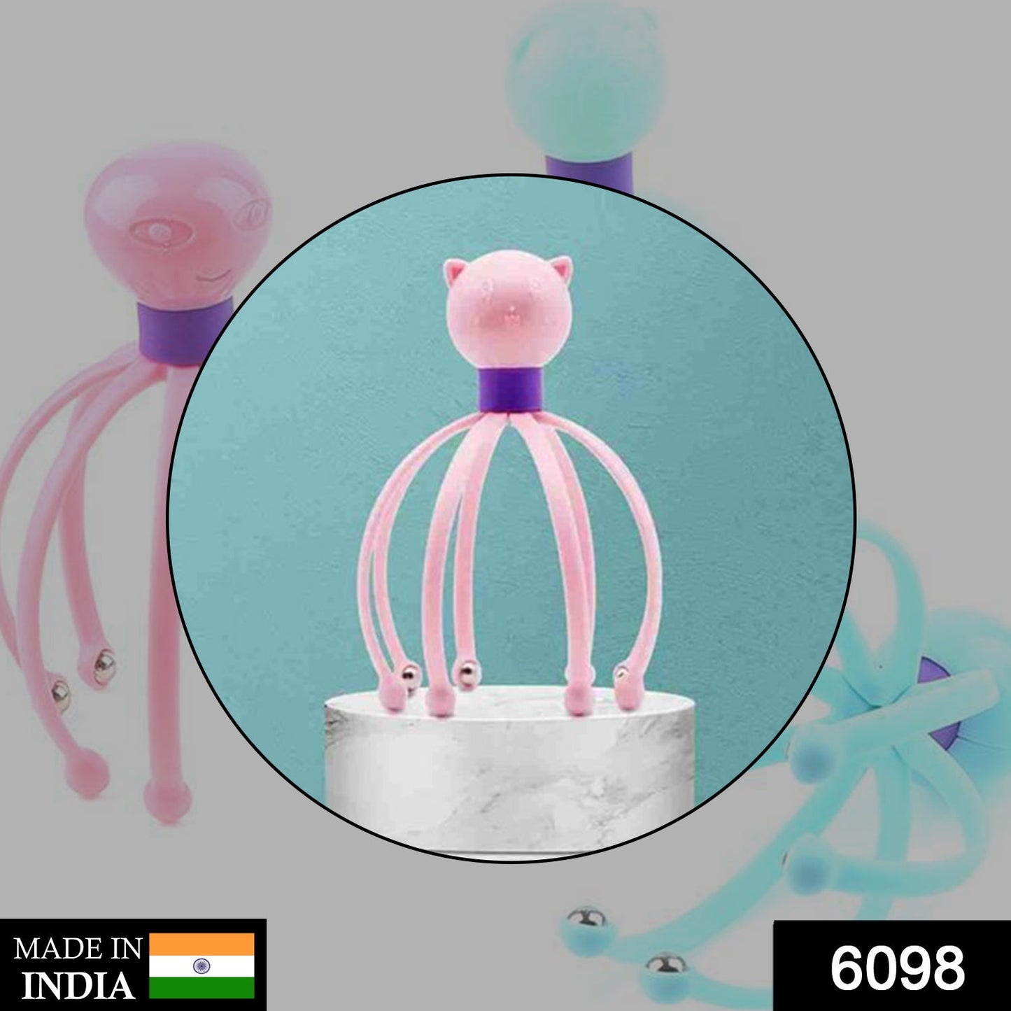 Wukusy 6098 Octopus Stress Relief Therapeutic Scalp Massager with flexible tentacle design for relaxing scalp massage