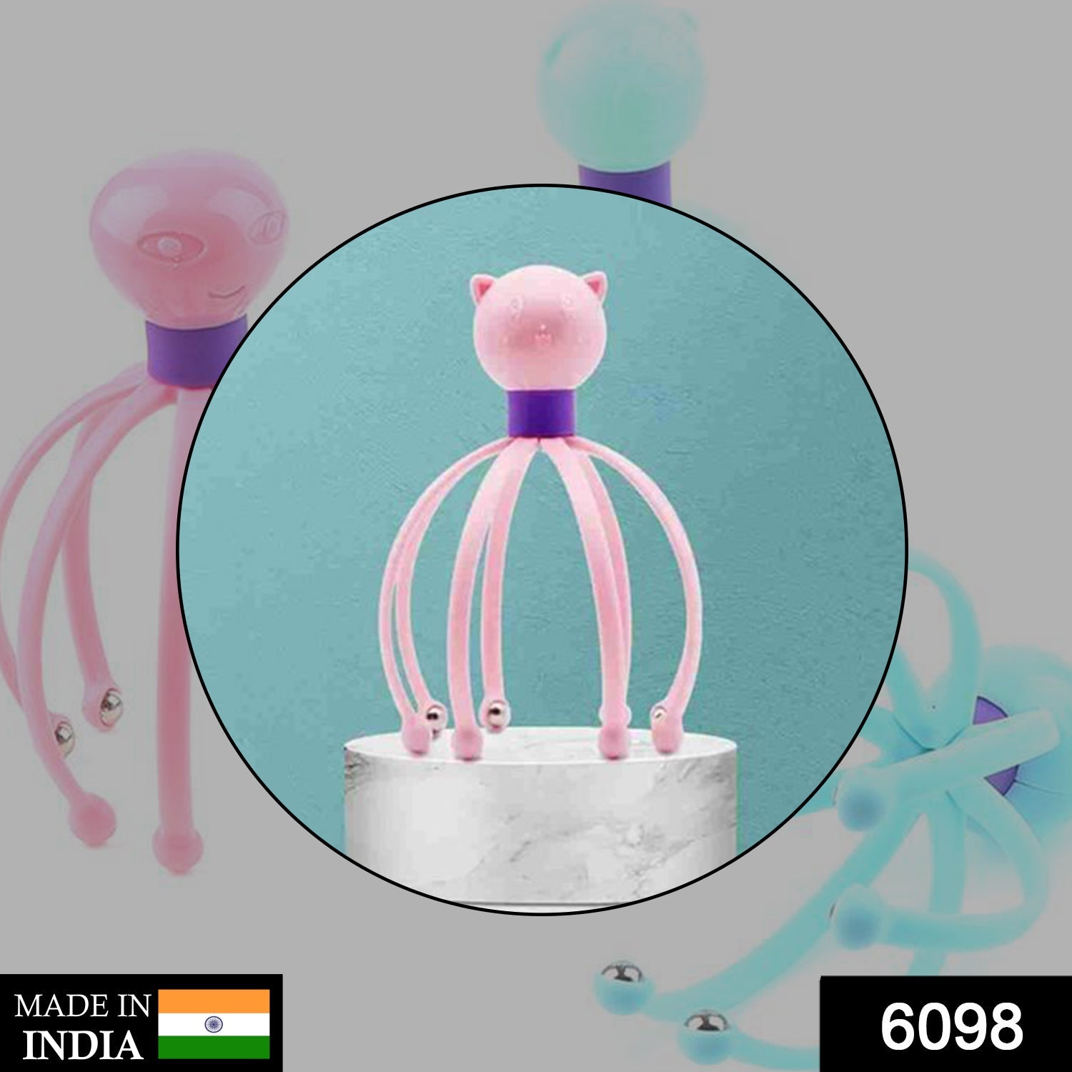 Wukusy 6098 Octopus Stress Relief Therapeutic Scalp Massager with flexible tentacle design for relaxing scalp massage