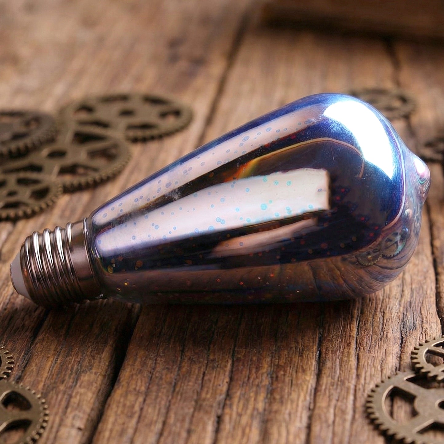 Wukusy 3D firework LED decorative bulb light for home decoration, creating a vibrant night ambience with colorful glowing fireworks.