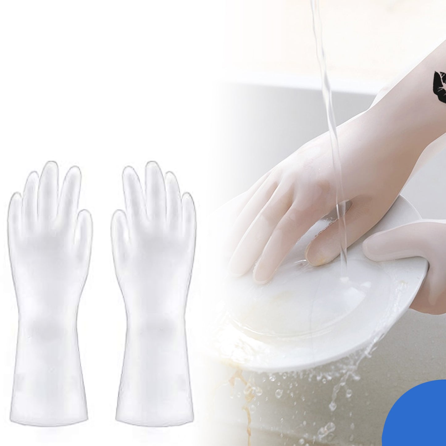 Pair of Wukusy cleaning gloves for kitchen and household use, made of durable material for effective cleaning and protection.