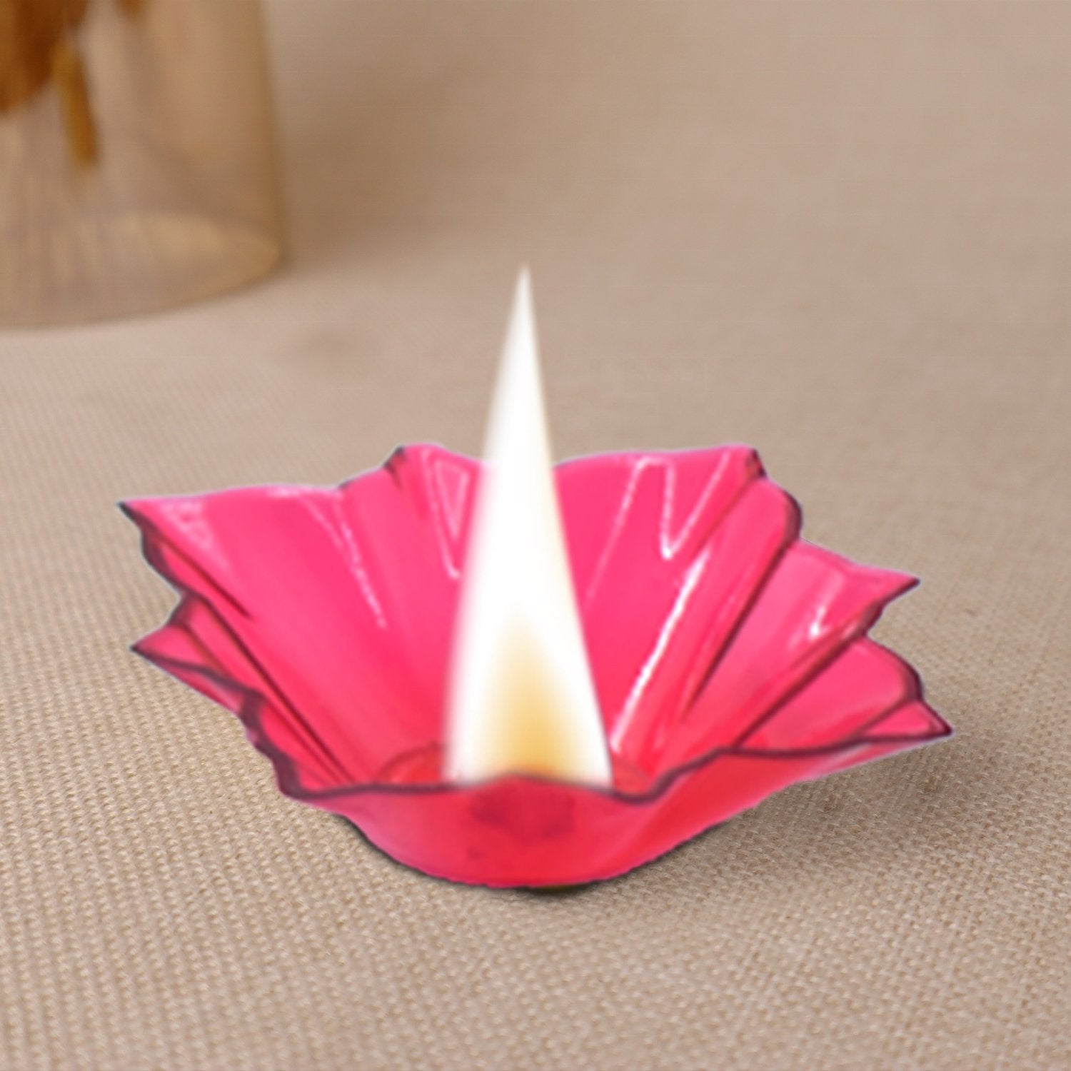 Multicolor plastic candle cup with multiple shapes for home decor, designed by Wukusy, showcasing vibrant, decorative candle holder.