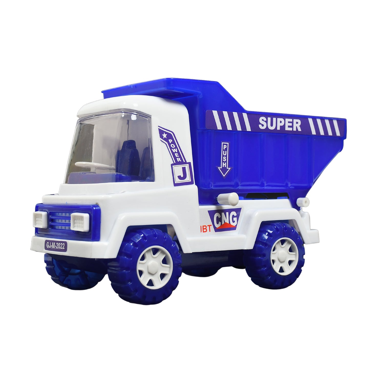 Wukusy 4485 big size friction-powered toy dumper truck with opening container, durable plastic, for indoor and outdoor play.