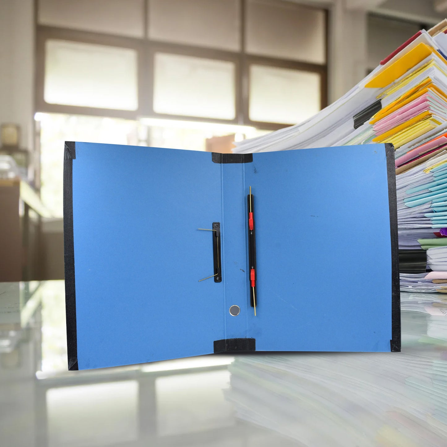 Wukusy plastic clip file folder for office documents, standard file holder for organizing papers and files.