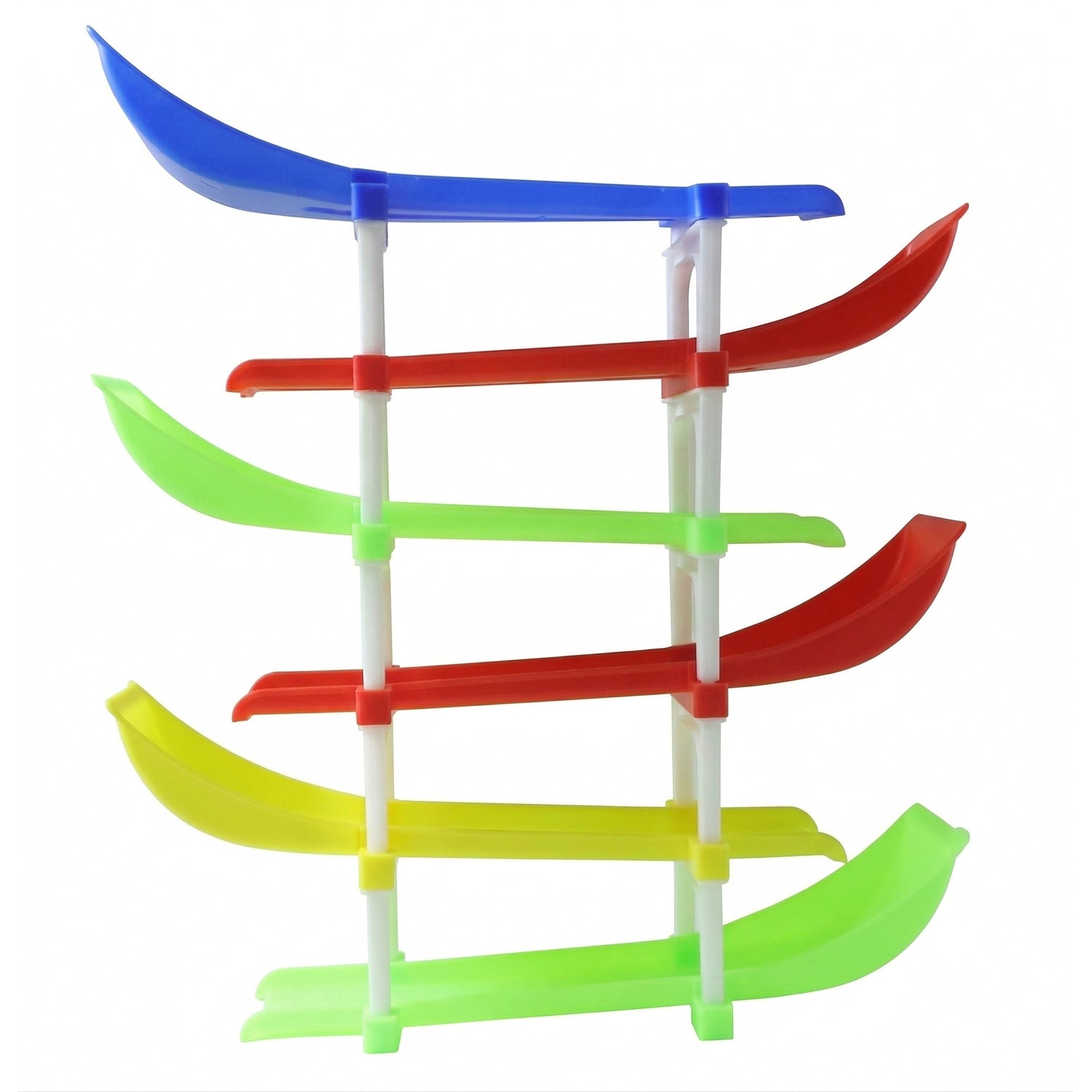 Kids multi-level car racing track toy set by Wukusy with colorful tracks and racing cars for energetic play.
