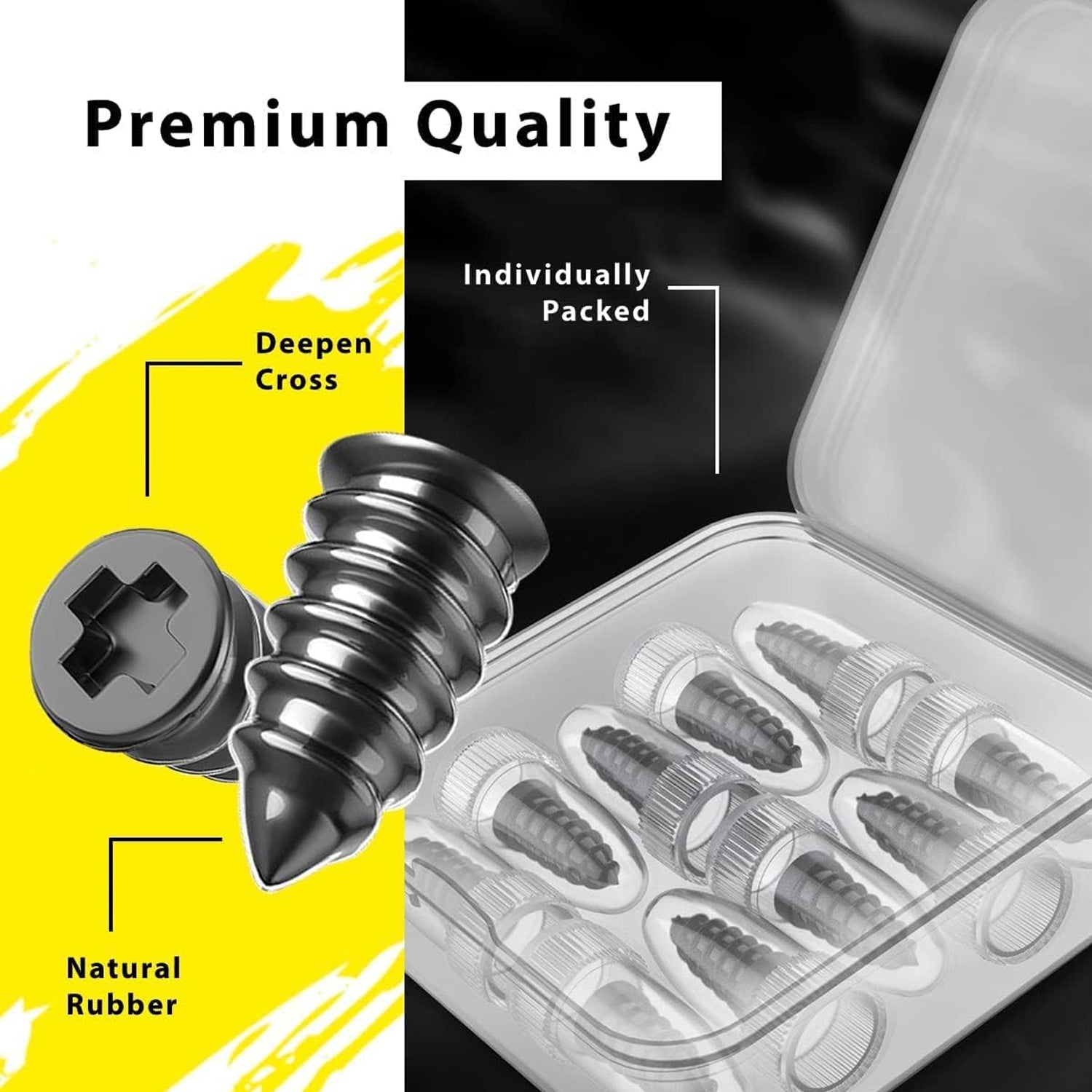 Set of 10 black Wukusy tire repair rubber nails and screws for car tires, durable and suitable for puncture repair.