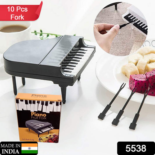 Wukusy 10-piece creative piano-themed fruit forks set for dessert and snack picking, ideal for kitchen and dining use.