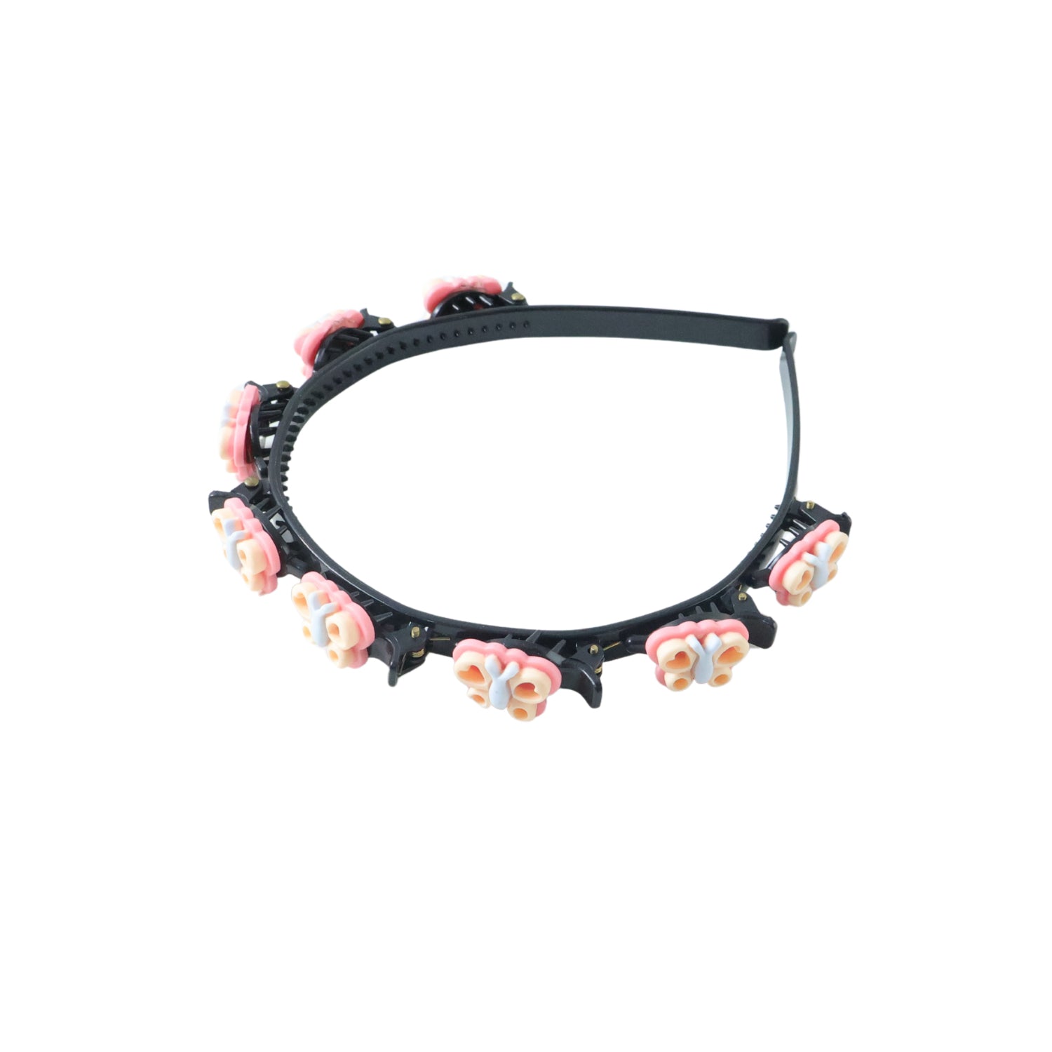 Decorative floral beaded hairband for women and girls with mixed design, featuring colorful beads and floral accents by Wukusy