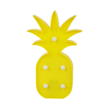 Pineapple-shaped LED decorative night light by Wukusy, showcasing a yellow pineapple design with glowing LED lights for home decor.
