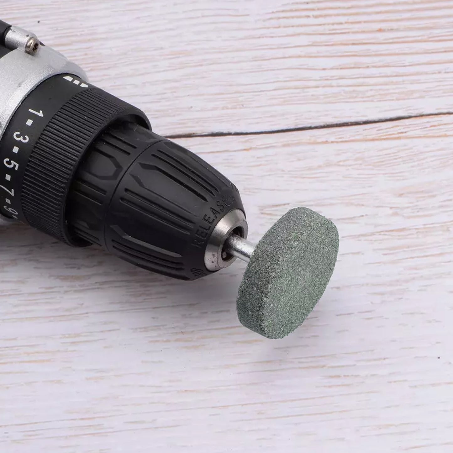 Set of three Wukusy grinding head abrasive tools mounted on stones for home improvement and DIY grinding projects.