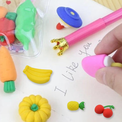 Set of three colorful Wukusy Mix Design Fancy Stylish Erasers featuring vibrant, creative office accessory styles.