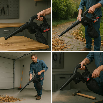 Wukusy multi-purpose home and garden air blower and vacuum kit with collection bag for easy cleaning and yard maintenance.