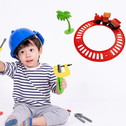 Wukusy 4470 World Express Mini Train Play Set for kids with colorful toy train and track pieces on a play surface.