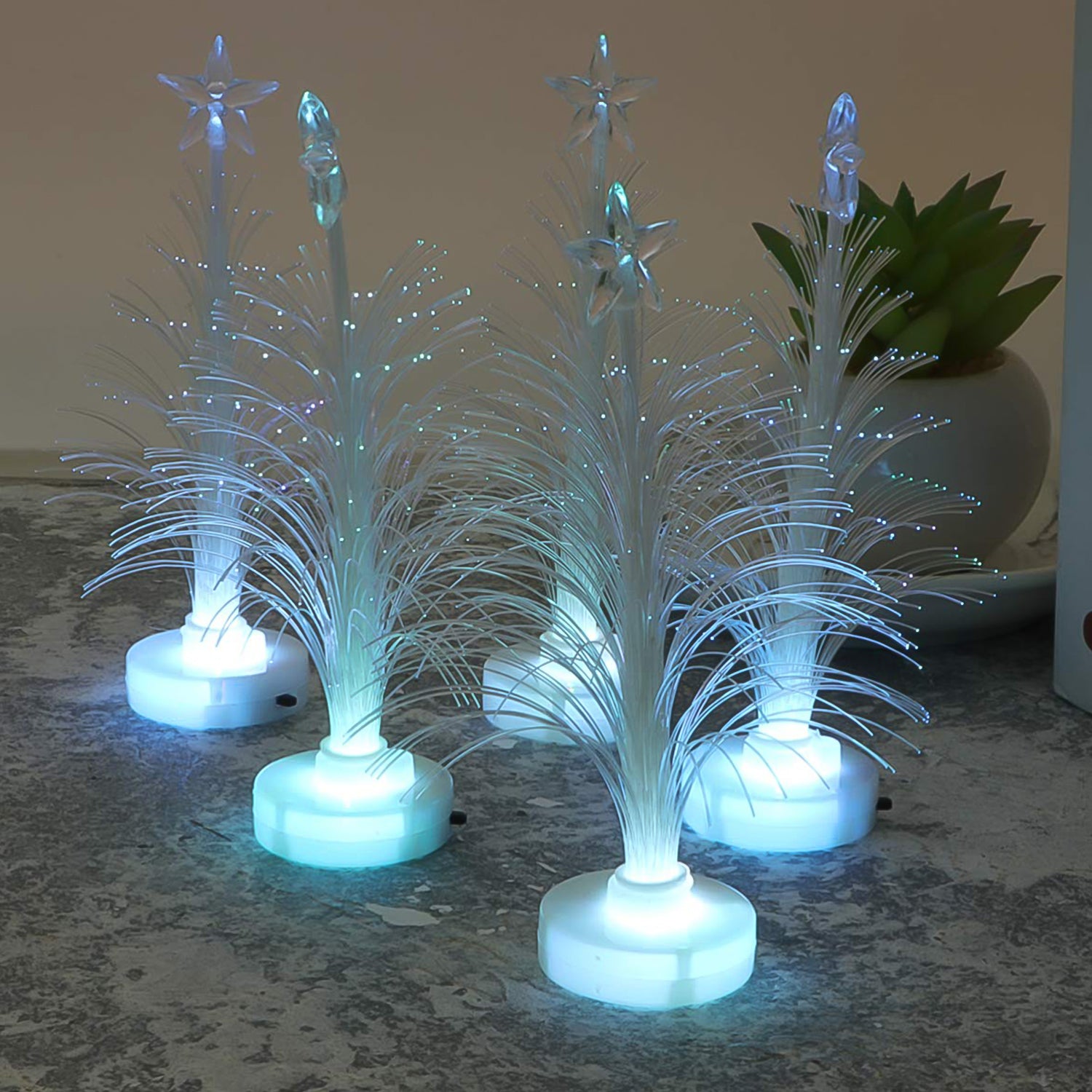 Colorful tree-shaped LED candlelight for home decor by Wukusy, featuring vibrant, decorative LED lights for cozy nighttime ambiance.