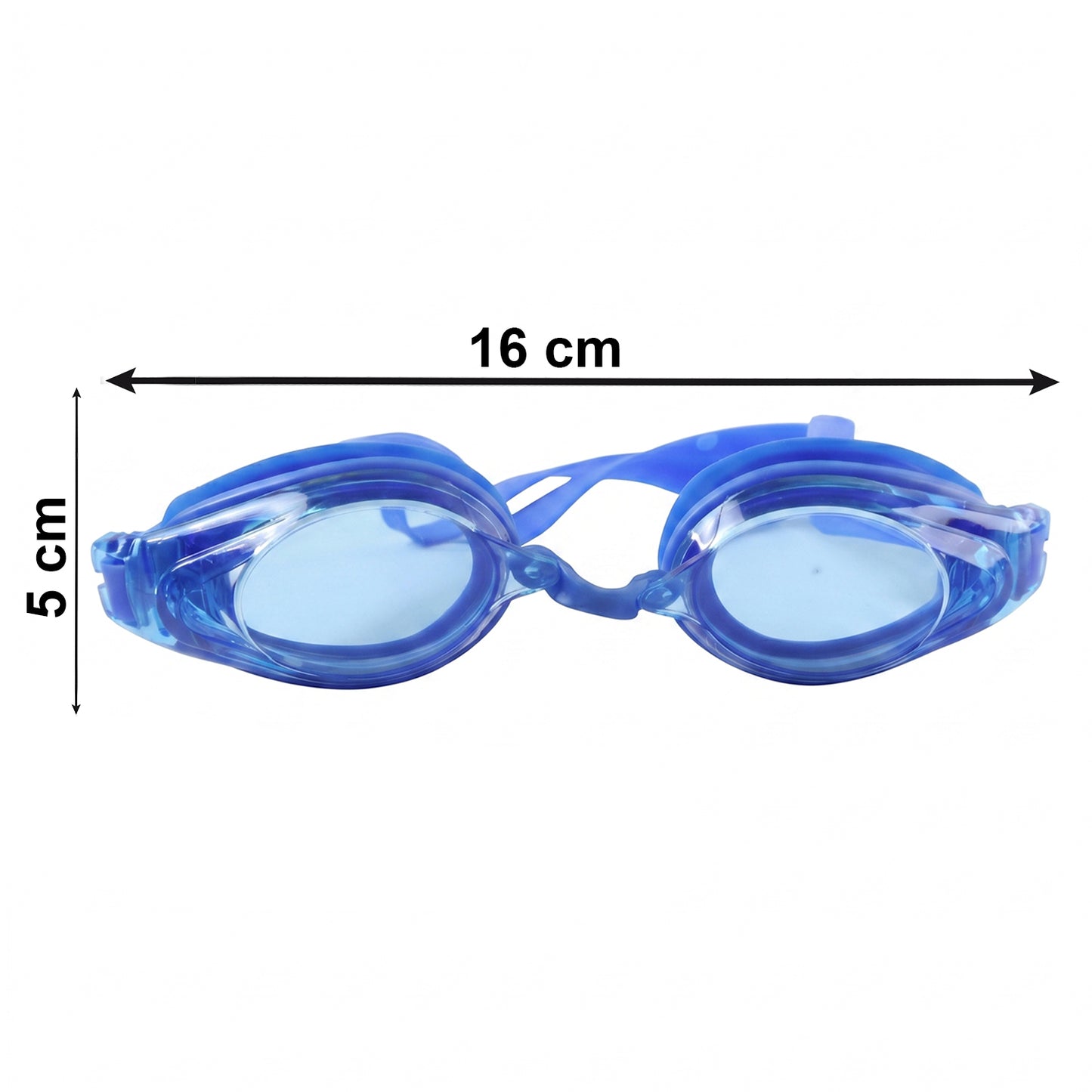 Kids professional swimming goggles by Wukusy with anti-fog lenses, shown in a clear, close-up view.