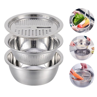 Wukusy 2601 3-in-1 kitchen julienne grater and salad maker with multiple blades for versatile food prep.