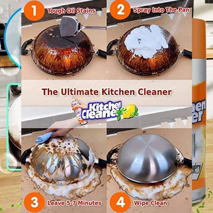 Wukusy 1331 multipurpose bubble foam cleaner spray for kitchen, grease, oil, and stain removal in a 500ml bottle