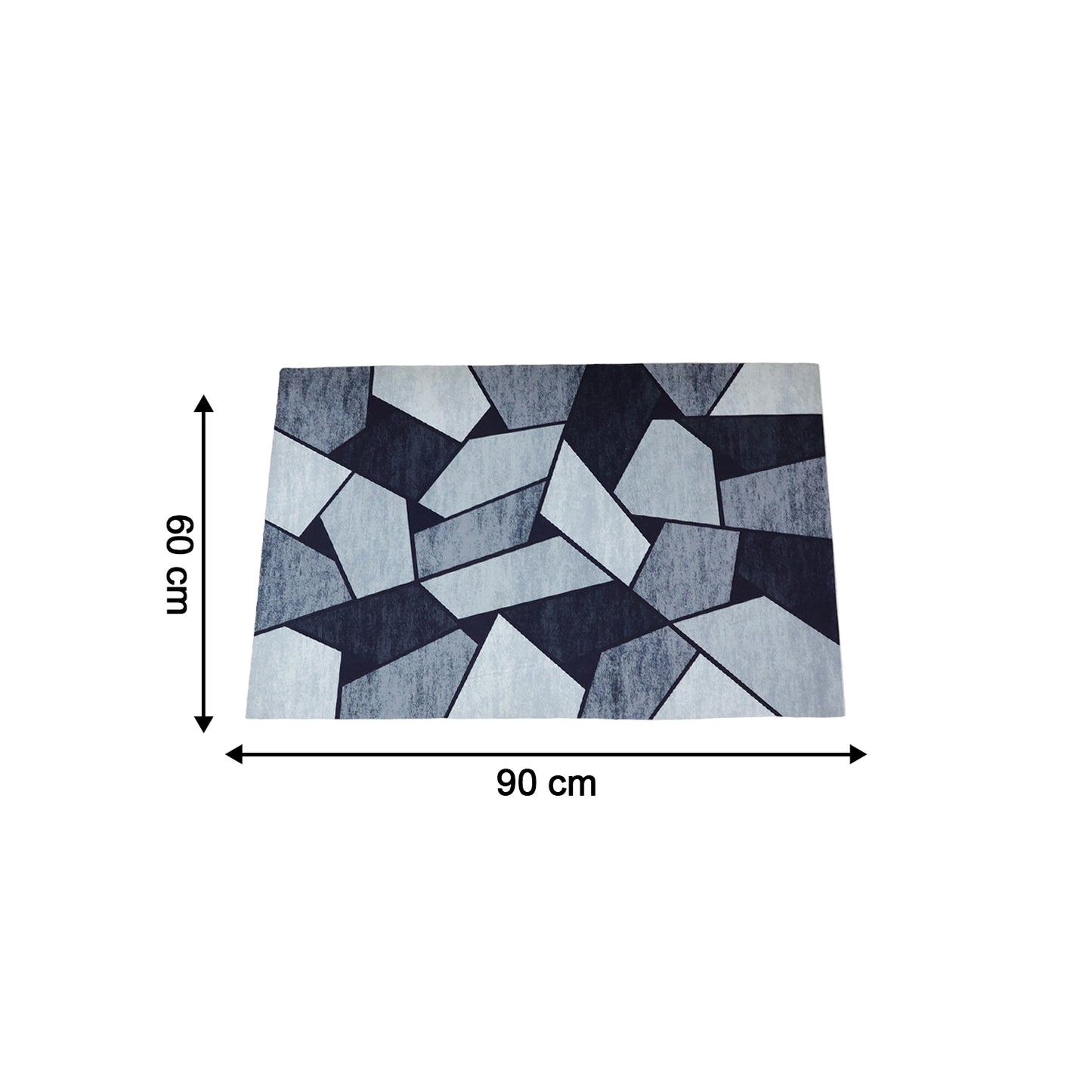 Wukusy geometric anti-slip door floor mat in 90x60 cm with a modern geometric pattern on a textured surface