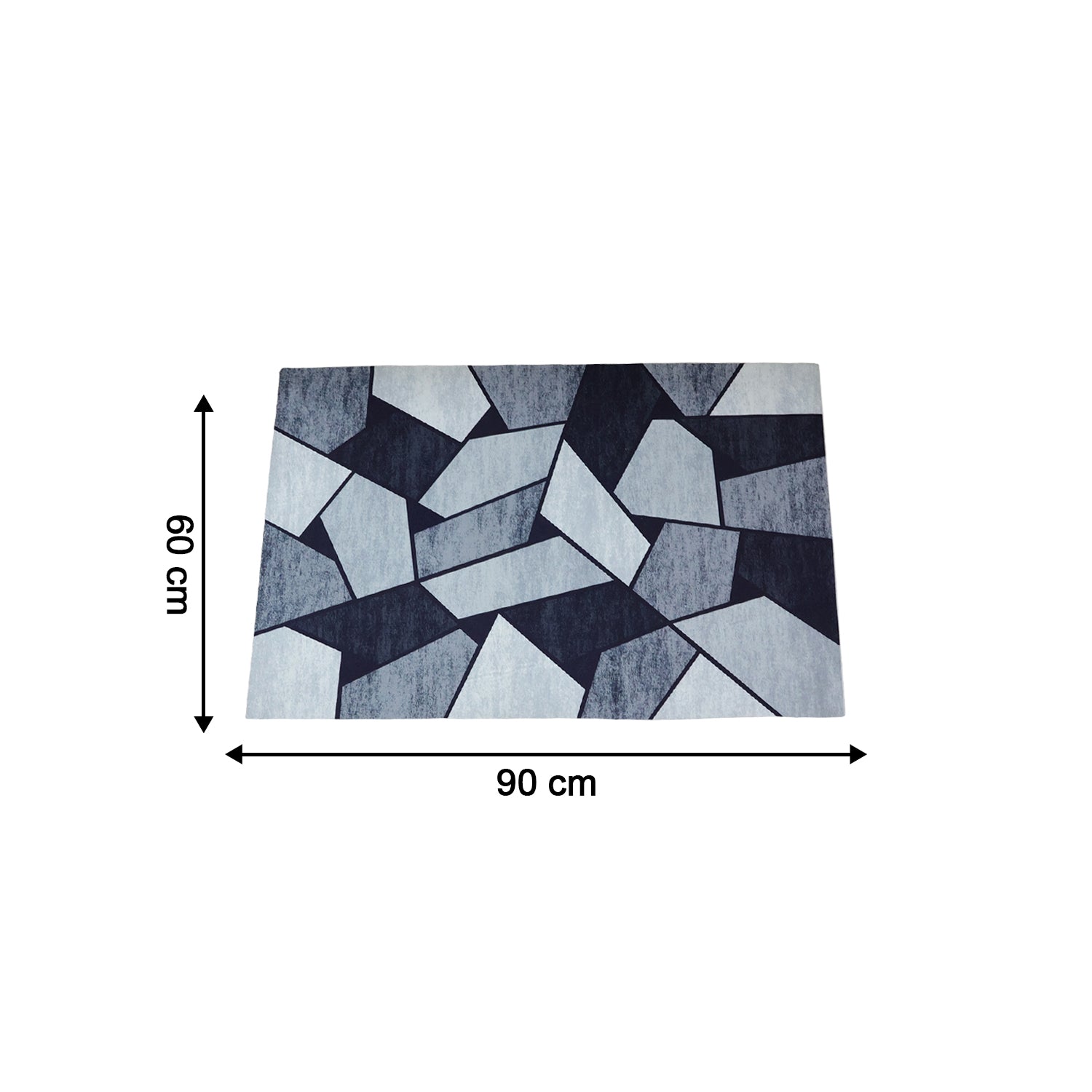 Wukusy geometric anti-slip door floor mat in 90x60 cm with a modern geometric pattern on a textured surface