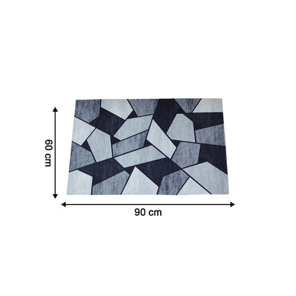 Wukusy geometric anti-slip door floor mat in 90x60 cm with a modern geometric pattern on a textured surface