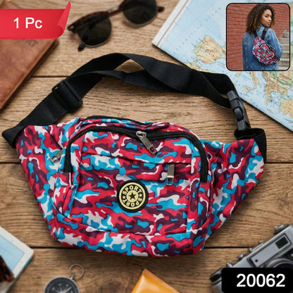 Wukusy stylish multi-purpose waist bag and cross-body sling pouch shown in black with adjustable strap and multiple compartments.