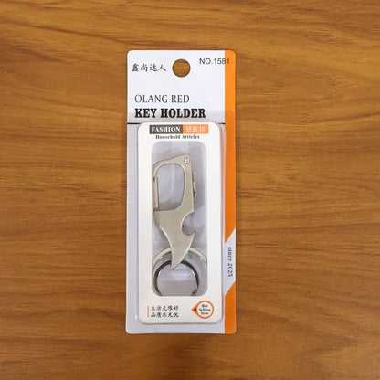 Wukusy premium heavy duty keychain with dual metal rings, durable and sturdy for secure key organization.