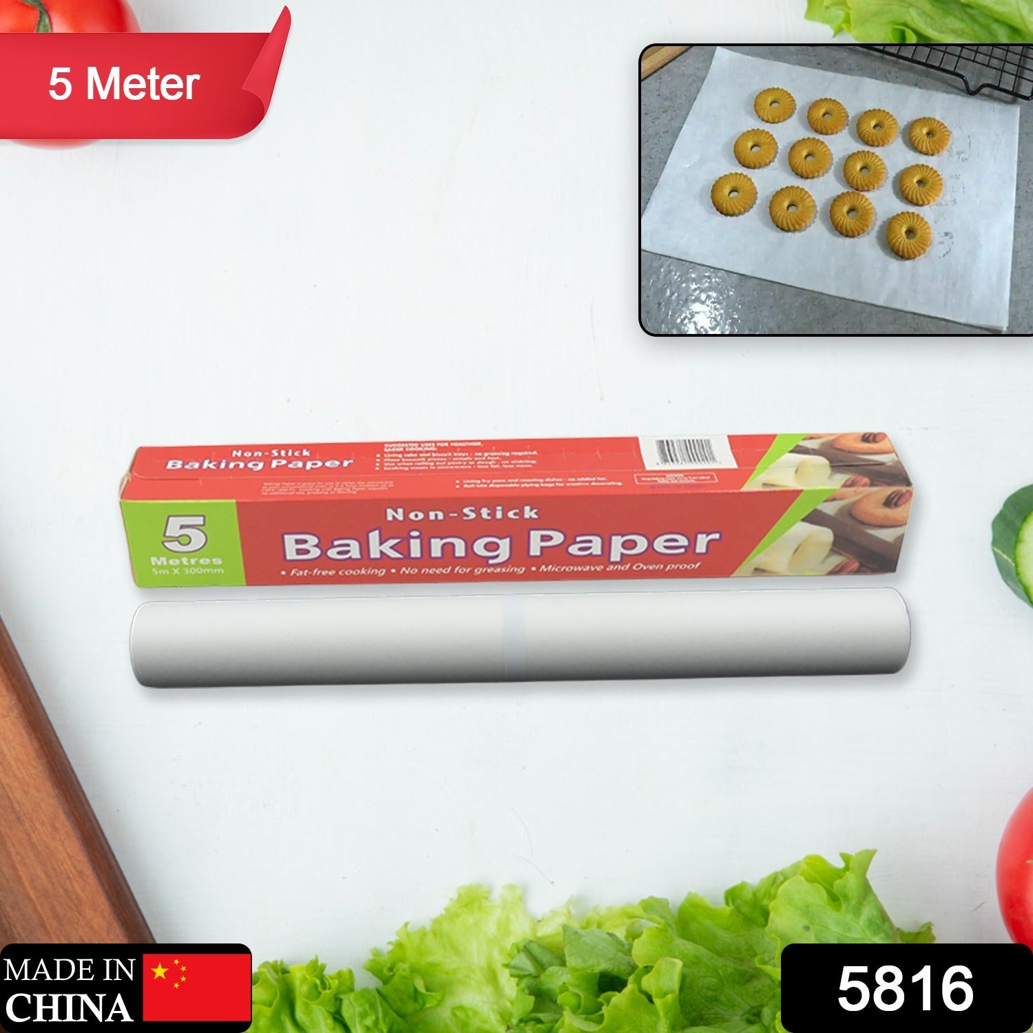 Wukusy non-stick microwave oven parchment paper for baking, grilling, and cooking, easy to tear and clean, white food wrapping paper.