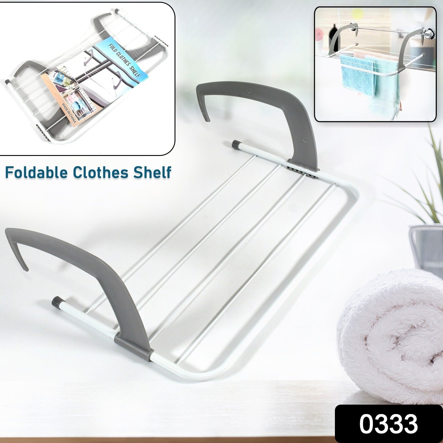 Wukusy metal steel folding drying rack for clothes, towels, socks, and plants, suitable for indoor or outdoor use on doors or balconies.