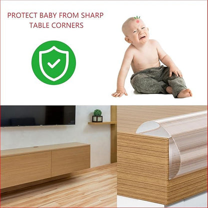 Wukusy soft adhesive edge protector strip for furniture, 3 meters, baby safety guard with cushioning on smooth surface