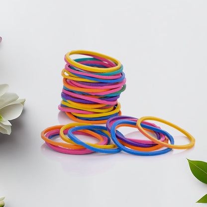 Multicolored elastic rubber bands for office and kitchen accessories, reusable and flexible by Wukusy.