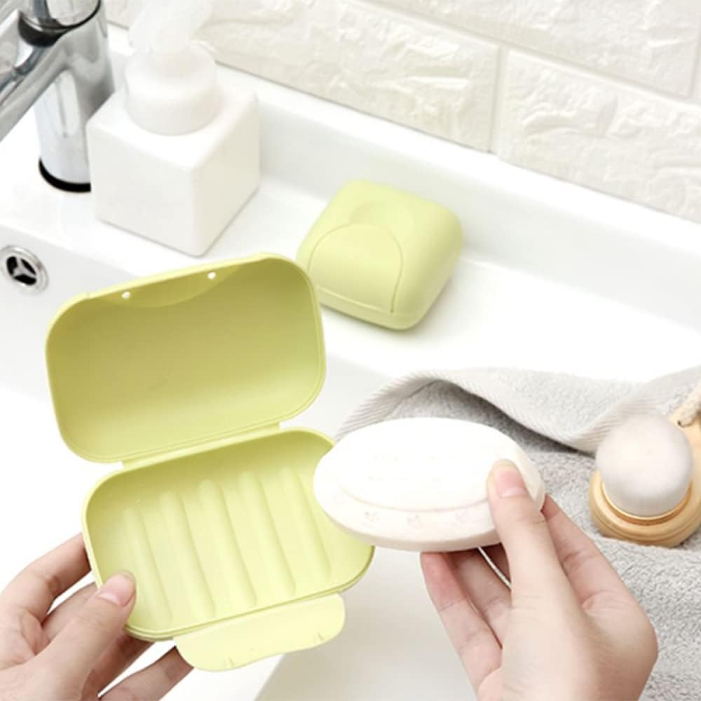 Wukusy travel soap case box, waterproof plastic soap dish with cover, leakproof bathroom accessory for travel use
