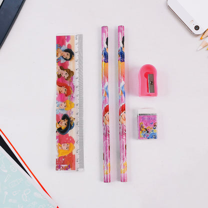 Wukusy 5-piece cartoon wooden pencil set for kids, includes colorful pencils ideal for school, art, and gift purposes.