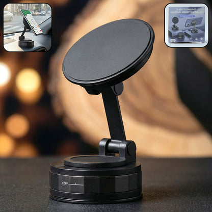 Wukusy premium magnetic mobile holder stand with black adjustable arm and round base for secure smartphone mounting.
