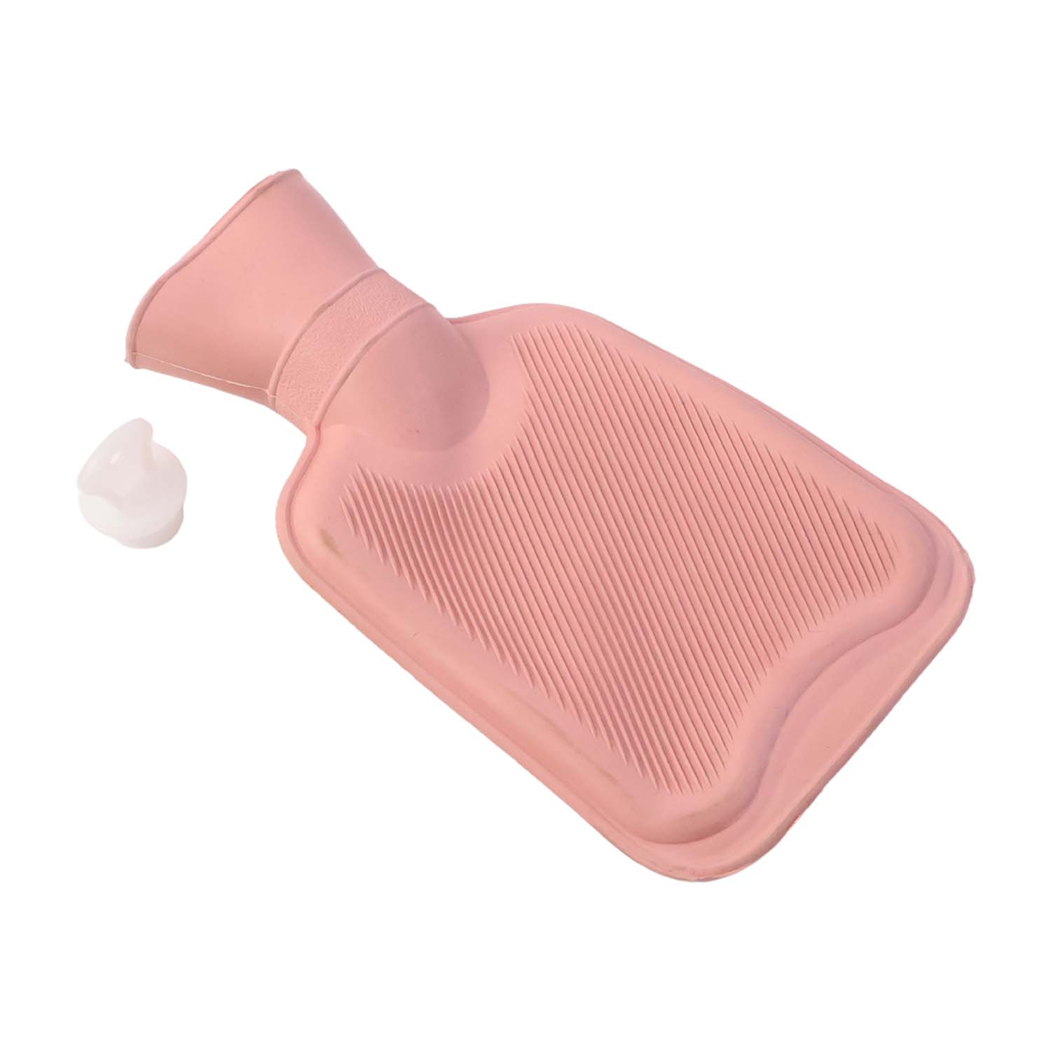 Wukusy premium small hot water bag, 21x12cm, made of durable rubber, with a screw cap and soft fabric cover for soothing warmth.